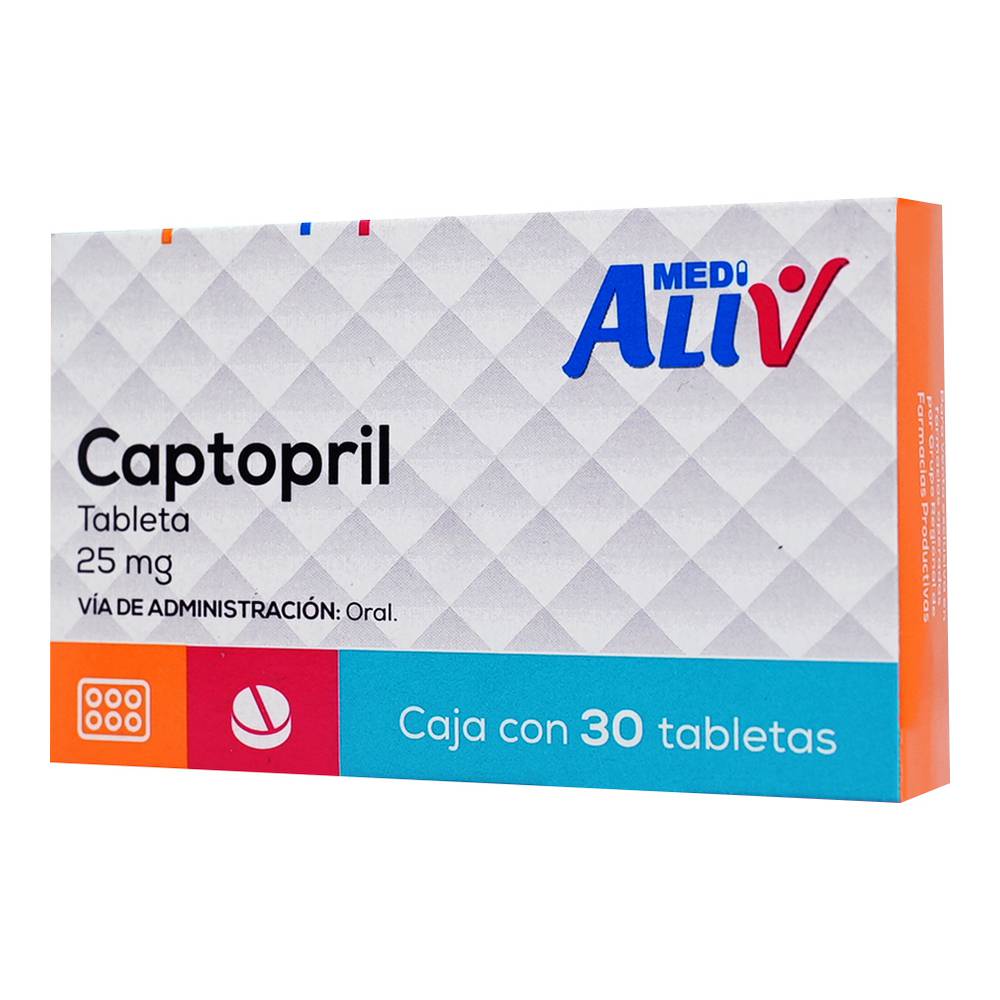 Medialiv Captopril 25 Mg Caja C/30 Tabletas