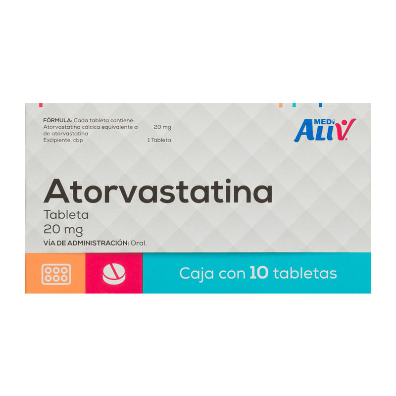 Medialiv Atorvastatina 20 Mg Caja C/ 10 Tabletas