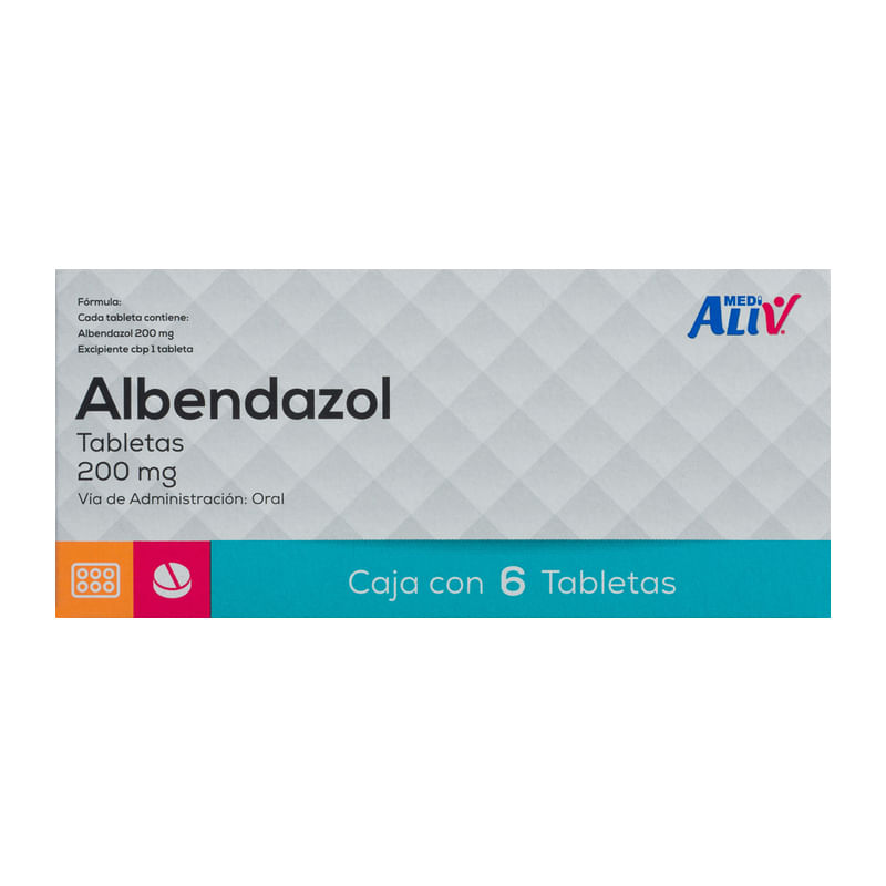 Medialiv Albendazol 200 Mg Caja C/ 6 Tabletas