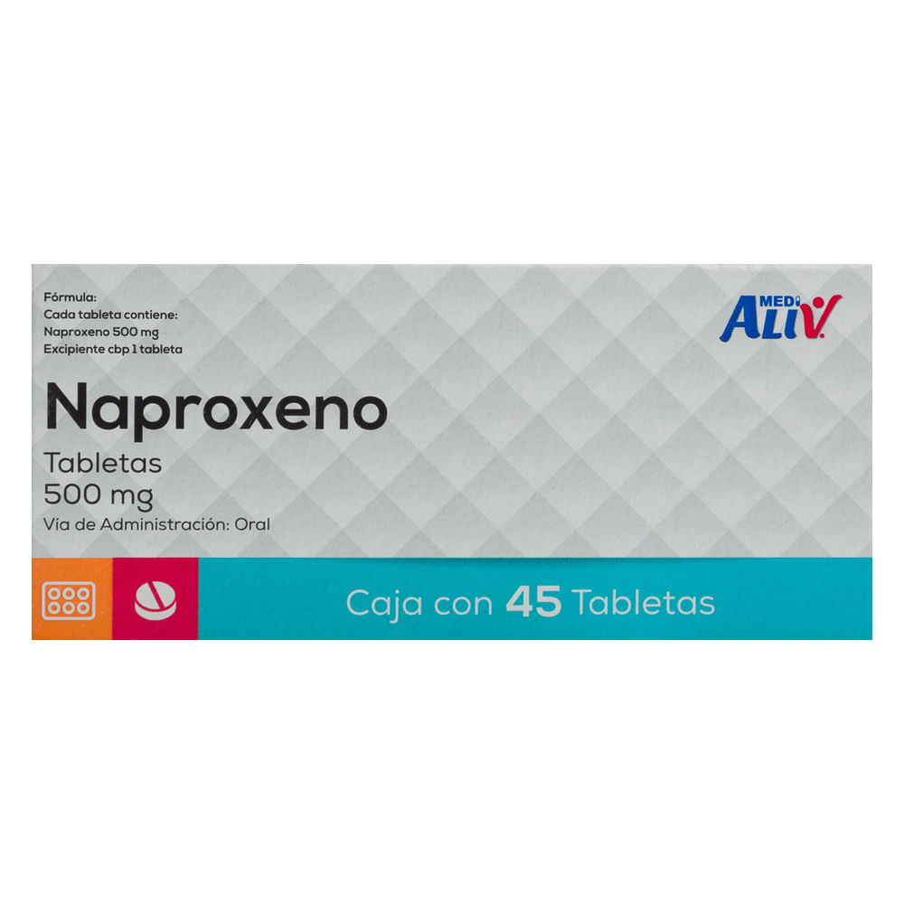 Medialiv Naproxeno 500 Mg Caja C/45 Tabletas