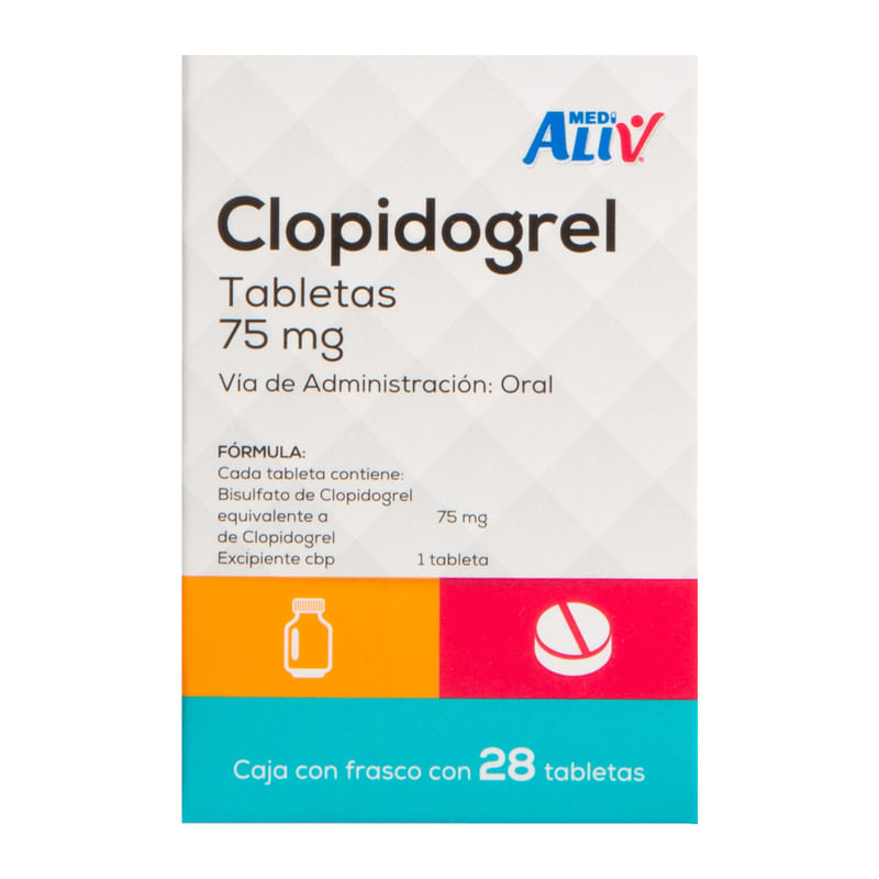 Medialiv Clopidogrel 75 Mg Caja C/28 Tabletas