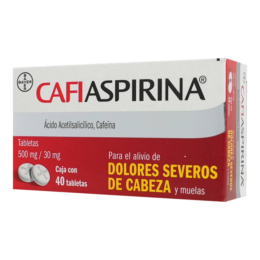 Cafiaspirina Alivio de Dolor de Cabeza y Muelas C/40 Tabletas