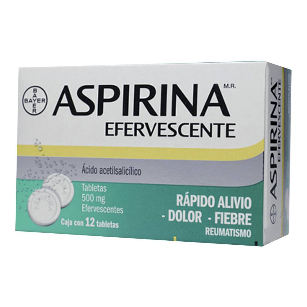 Aspirina Eferv 500 Mg Caja C/12 Tabletas