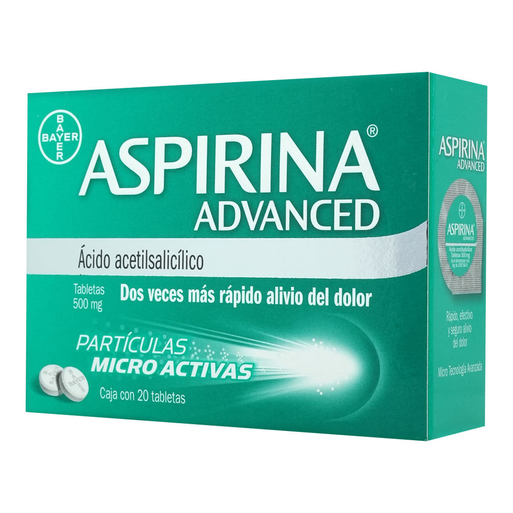 Aspirina Advance 500 Mg Caja C/20 Tabletas
