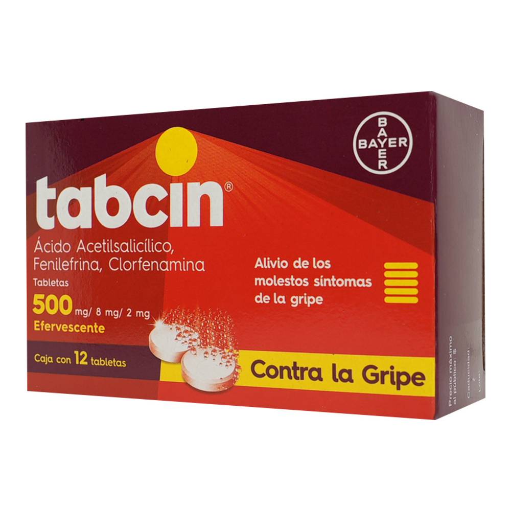 Tabcin Efervescentes para la Gripe 500mg C/12 Tabletas