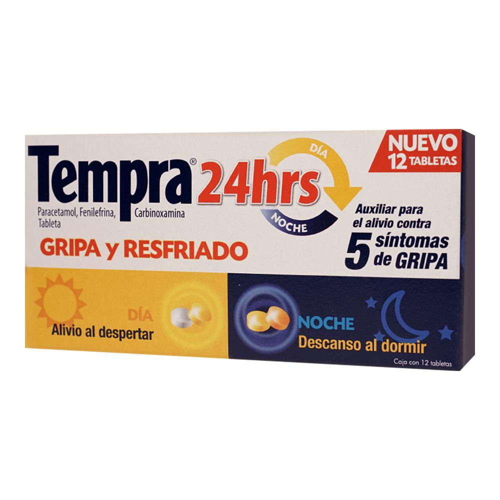 Tempra 24 Horas Dia/Noche Caja C/12 Tabletas
