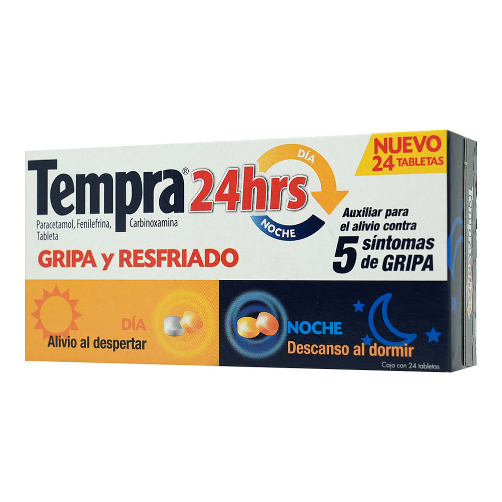 Tempra 24 Horas Dia/Noche Caja C/24 Tabletas