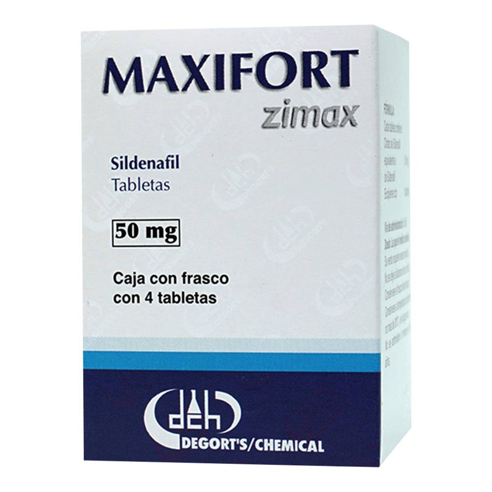 Maxifort Zimax Sildenafil 50 Mg Caja C/4 Tabletas
