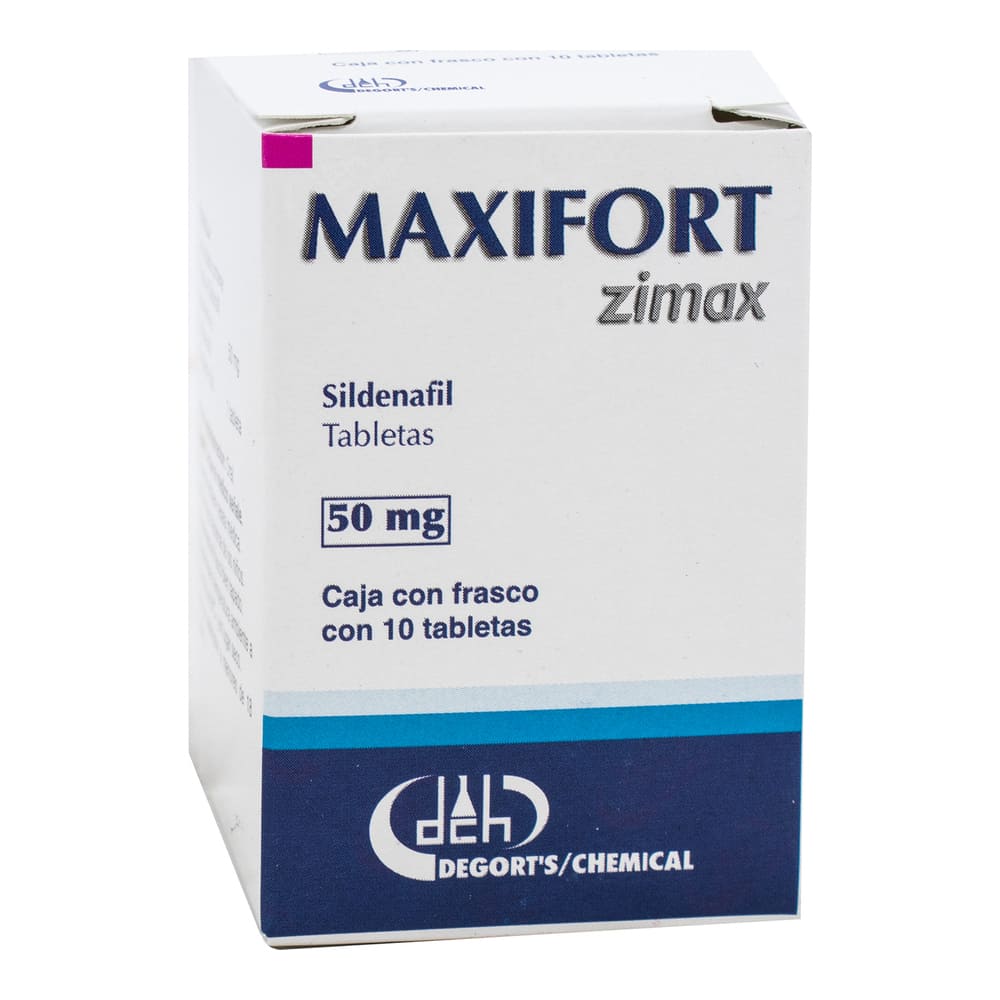 Maxifort Zimax Sildenafil 50 Mg Caja C/10 Tabletas
