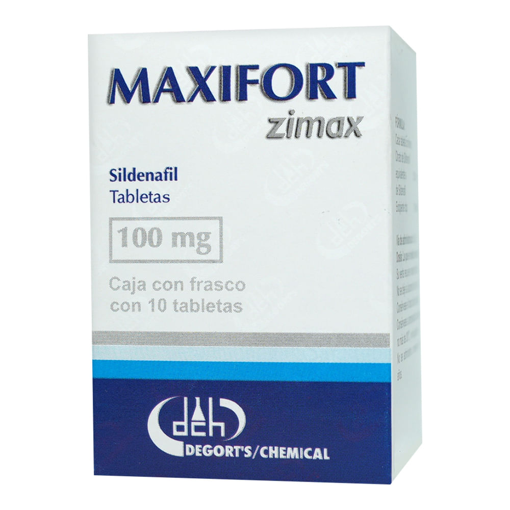 Maxifort Zimax Sildenafil 100 Mg Caja C/10 Tabletas