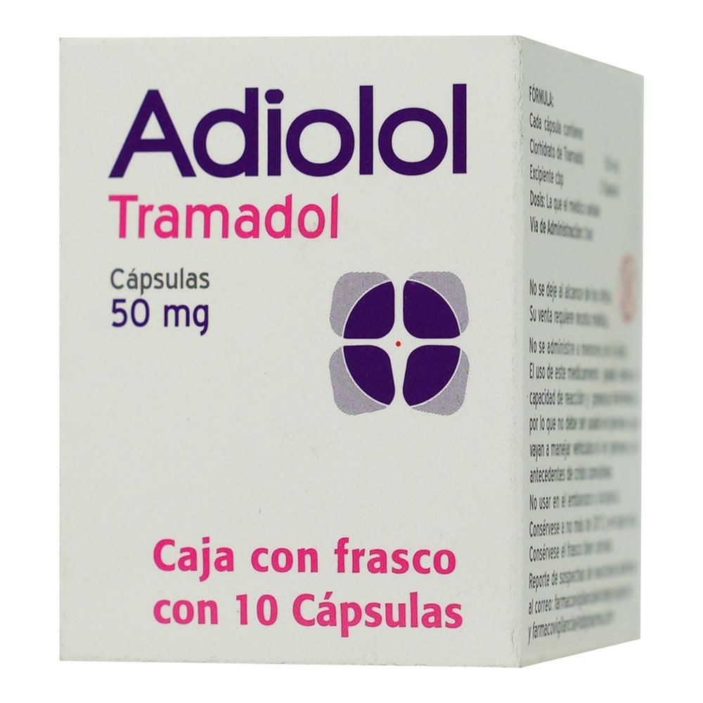 Adiolol Tramadol 50 Mg Caja C/10 Capsulas