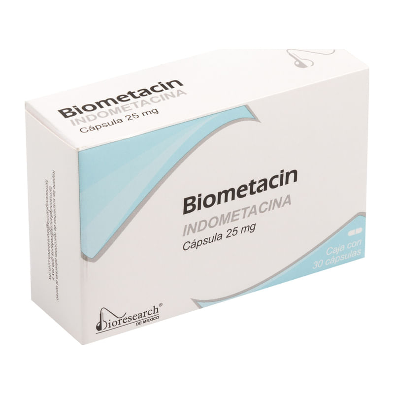 Biometacin Indometacina 25 Mg Caja C/30 Capsulas