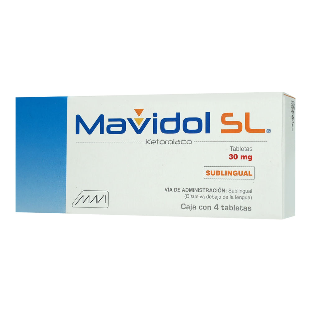 Mavidol Sl Ketorolaco 30 Mg Caja C/4 Tabletas Subliguanles