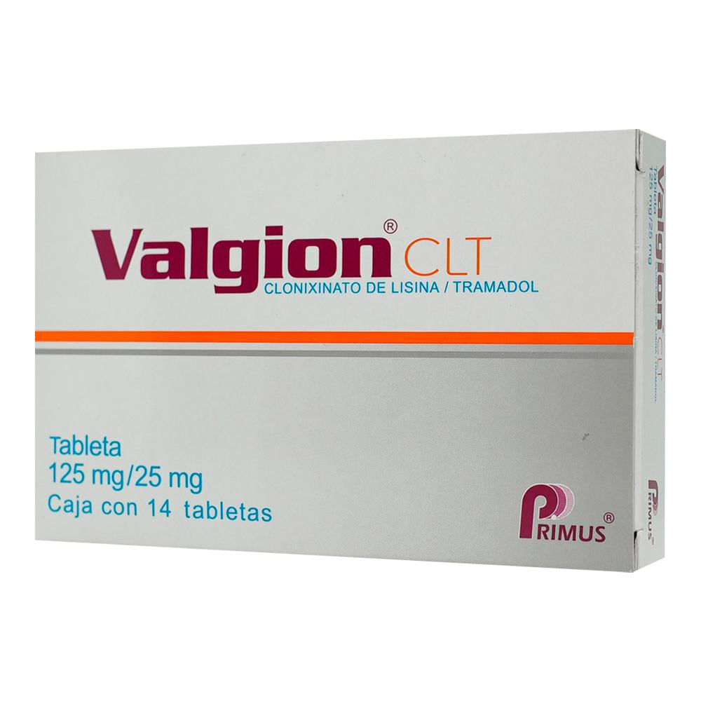 Valgion Clt Lisina/Tramadol 125/25 Mg Caja C/14 Tabletas