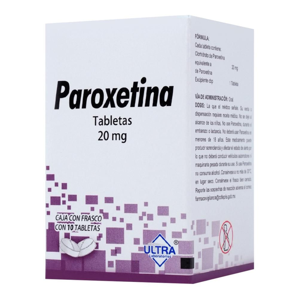 Paroxetina 20 Mg Caja C/10 Tabletas