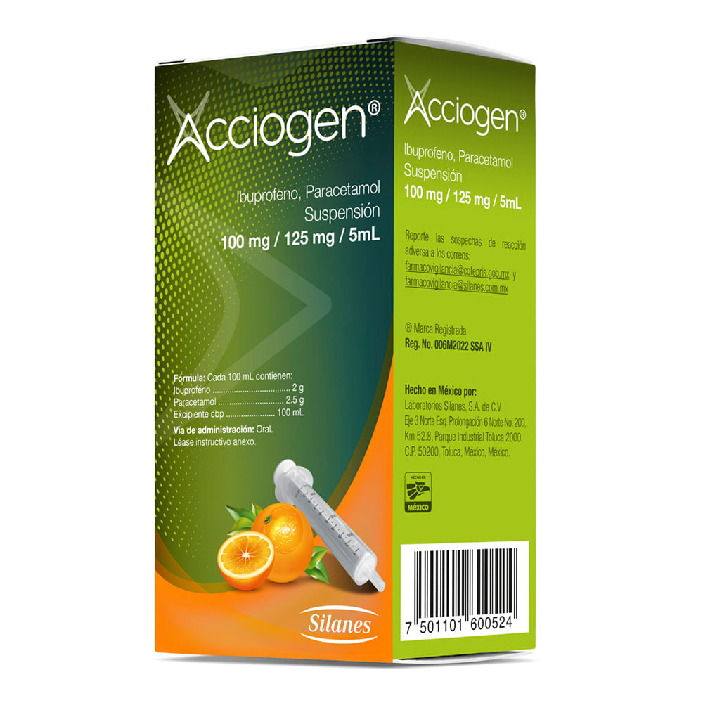 Acciogen Suspension 100/125 Mg Frasco C/120 Ml