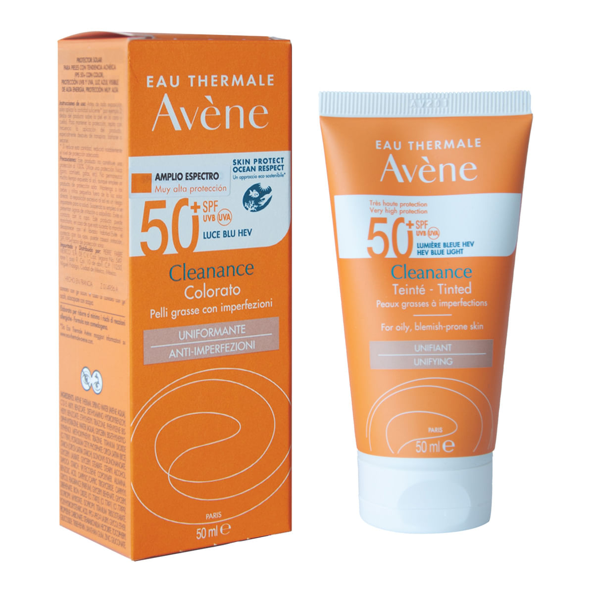Avene Protector Solar Cleanance Con Color FPS50+ Tubo C/50 Ml