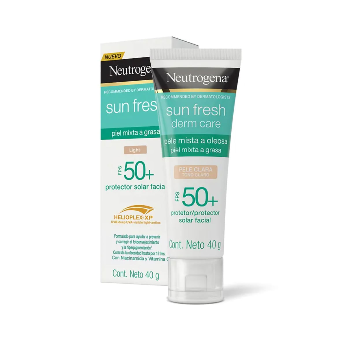 Neutrogena Protector Solar Facial Tono Clara Sun Fresh Tubo 40 G