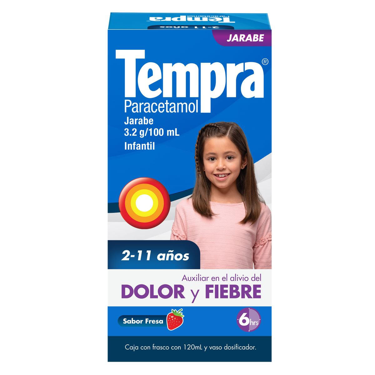 Tempra Jarabe Infantil Sabor Fresa C/120mL
