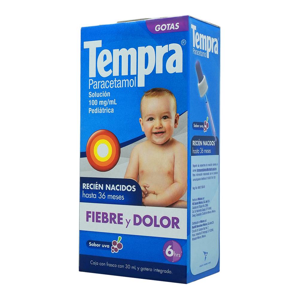 Tempra Solución Pediatrica Sabor Uva C/30mL