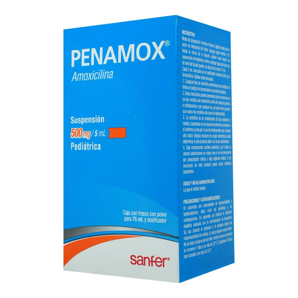 Penamox Suspensión Pedriátrica 500mg/5mL C/75mL