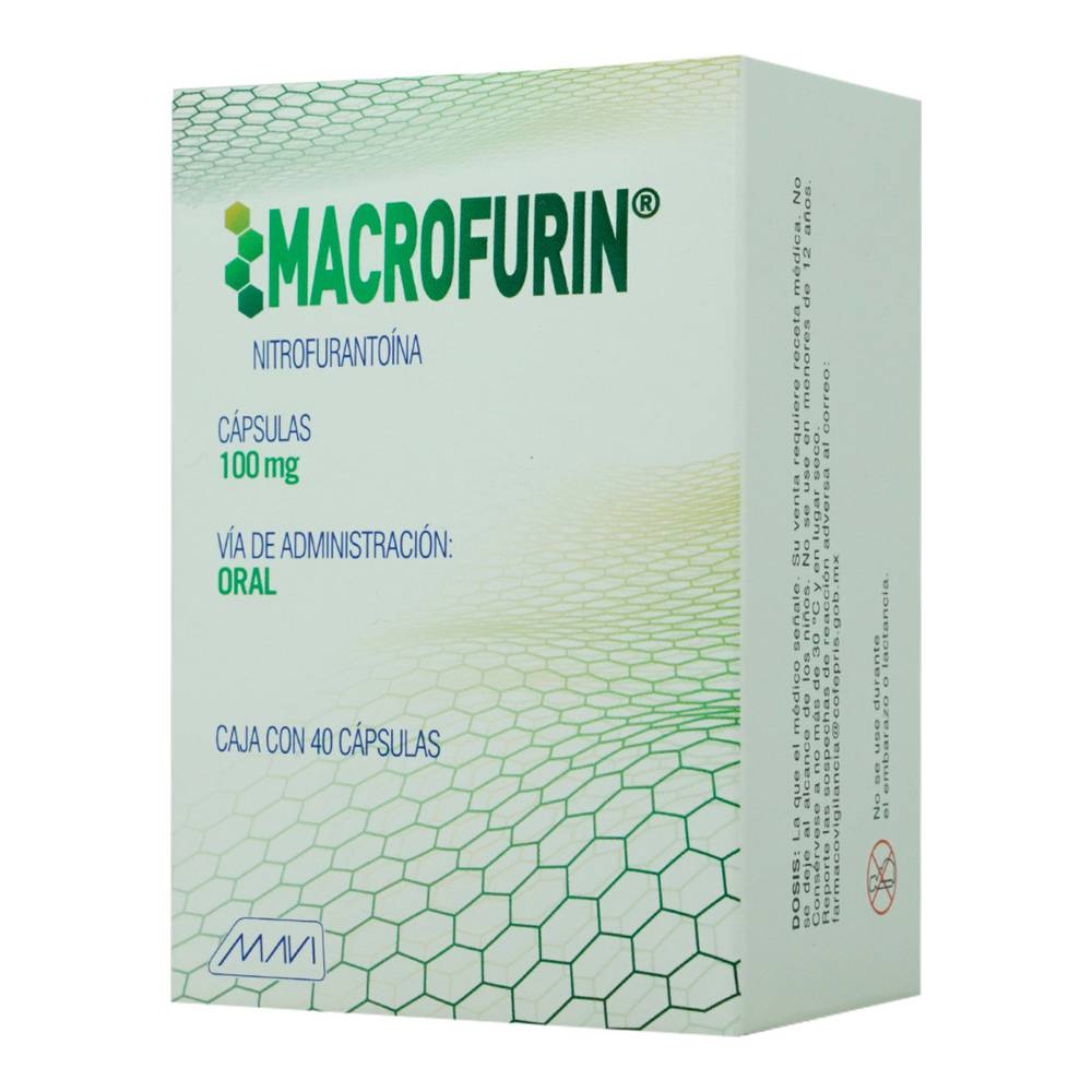 Macrofurin Nitrofurantoina 100 Mg Caja C/40 Capsulas