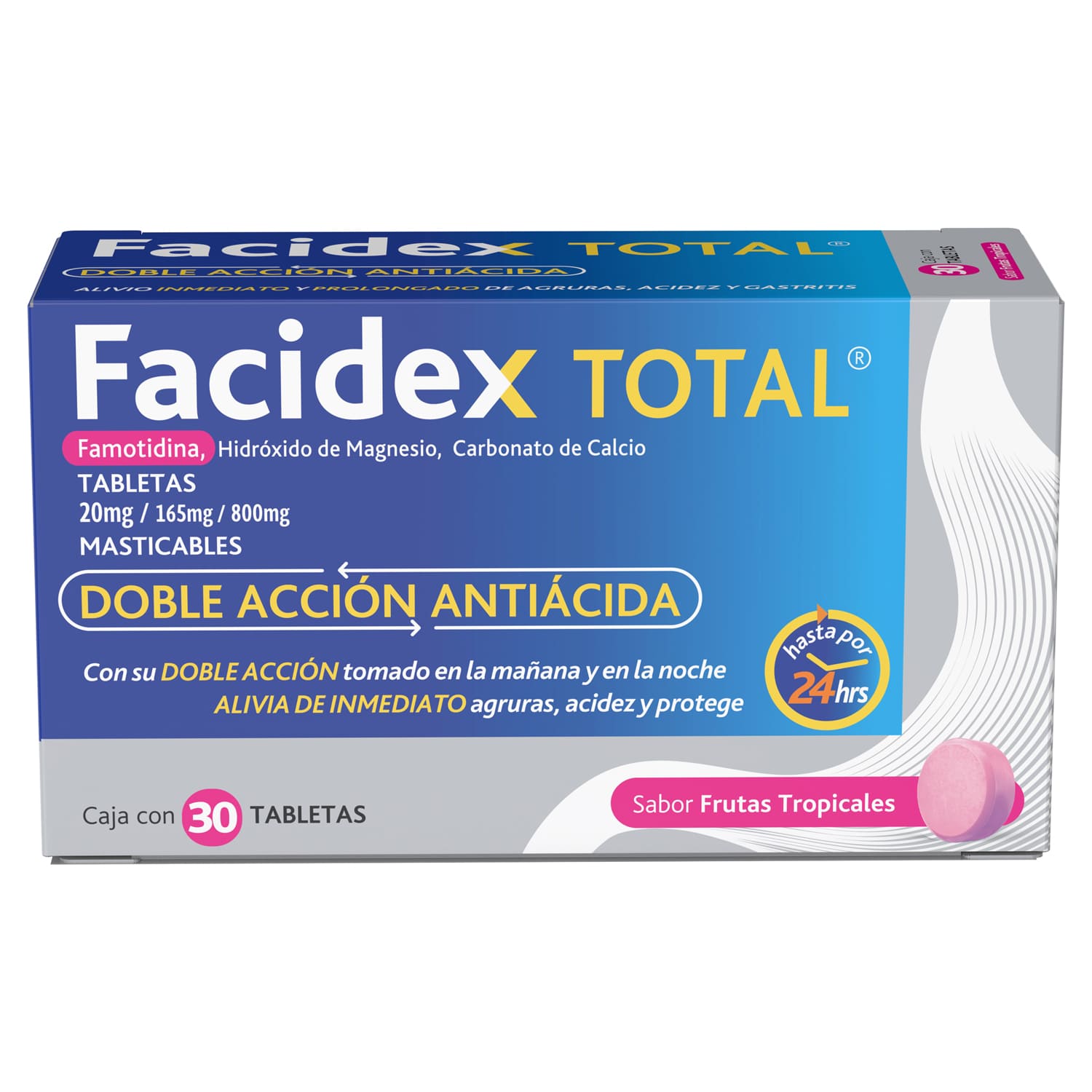 Facidex Total Frutas Tropicales Caja C/30 Tabletas Masticables