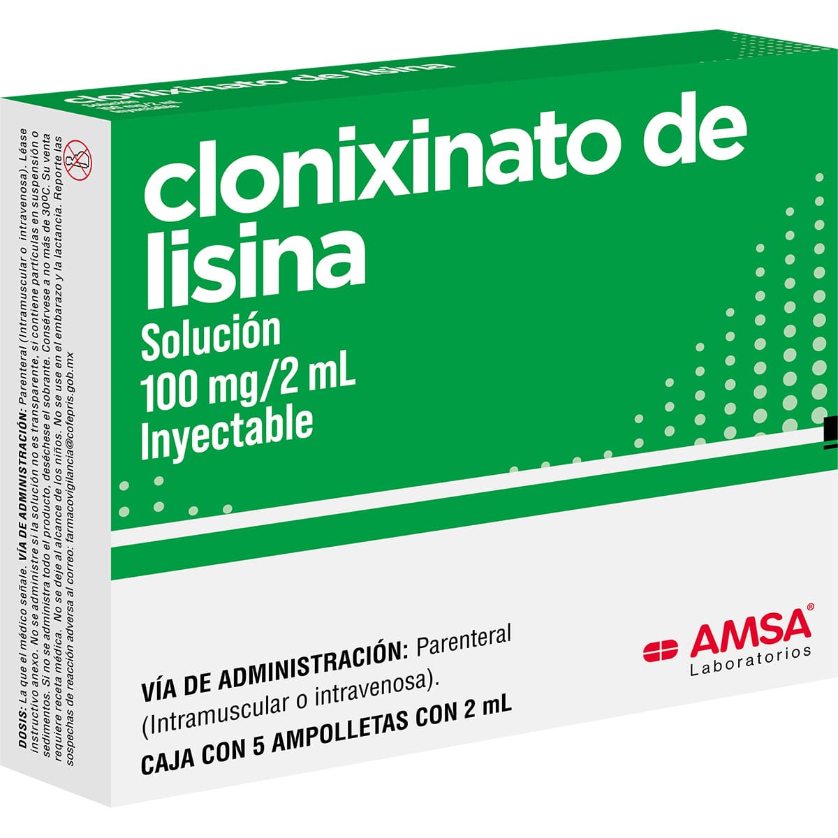 Clonixinato de Lisina Solucion Inyectable 100 Mg/2 Ml Caja C/5 Ampolletas